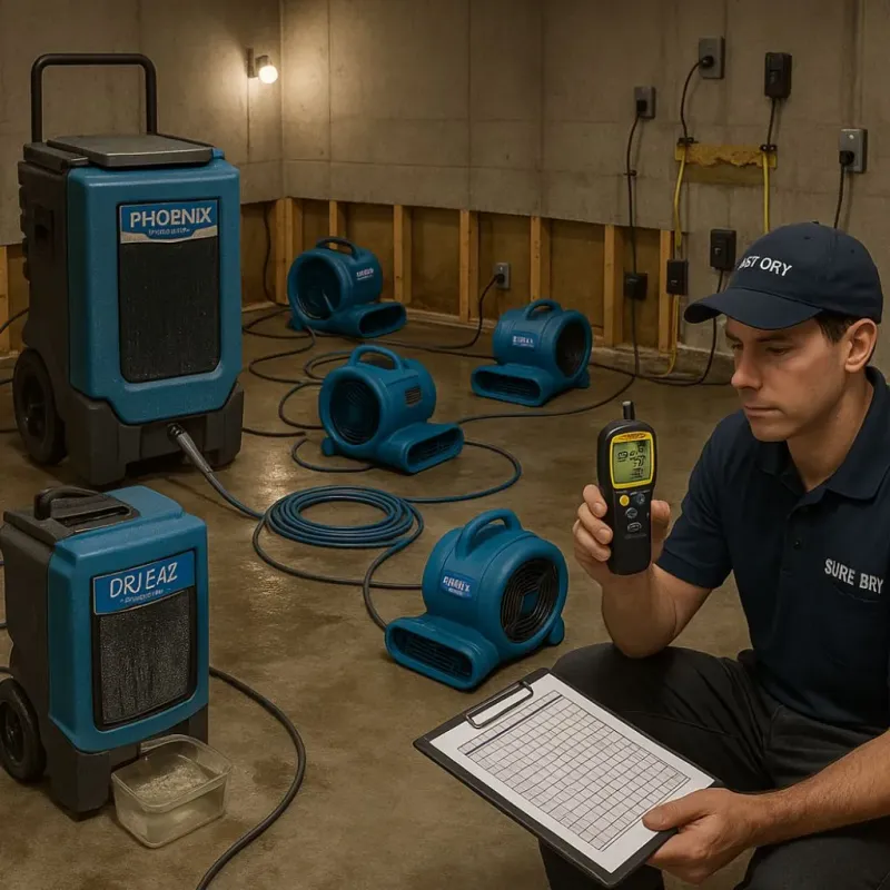 Structural Drying and Dehumidification process in Hancock County, IA